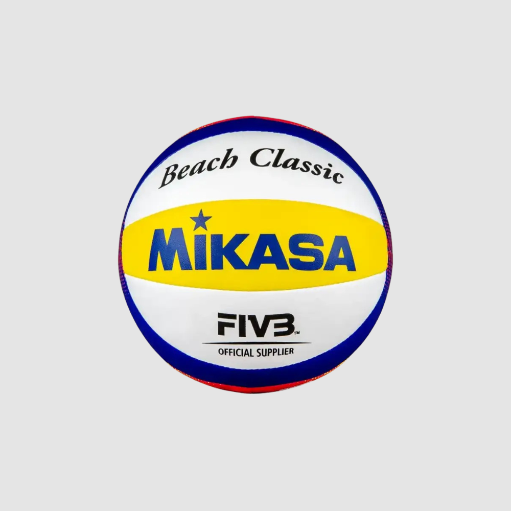 Imagem do produto Mini Bola de V&ocirc;lei de Praia BV1550C Branco/Amarelo/Azul Mikasa