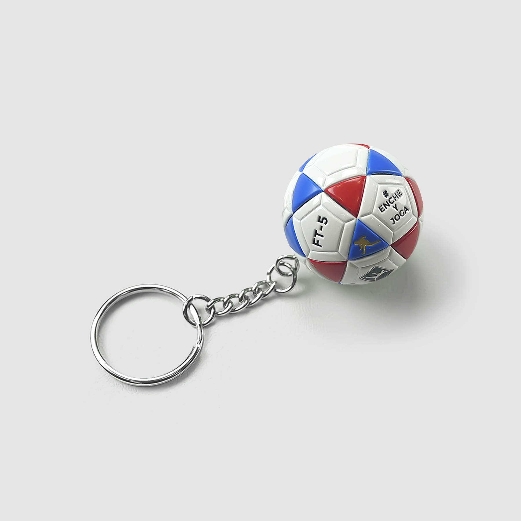 Imagem do produto Chaveiro Bola de Futev&ocirc;lei FT-5 Branco / Vinho / Azul