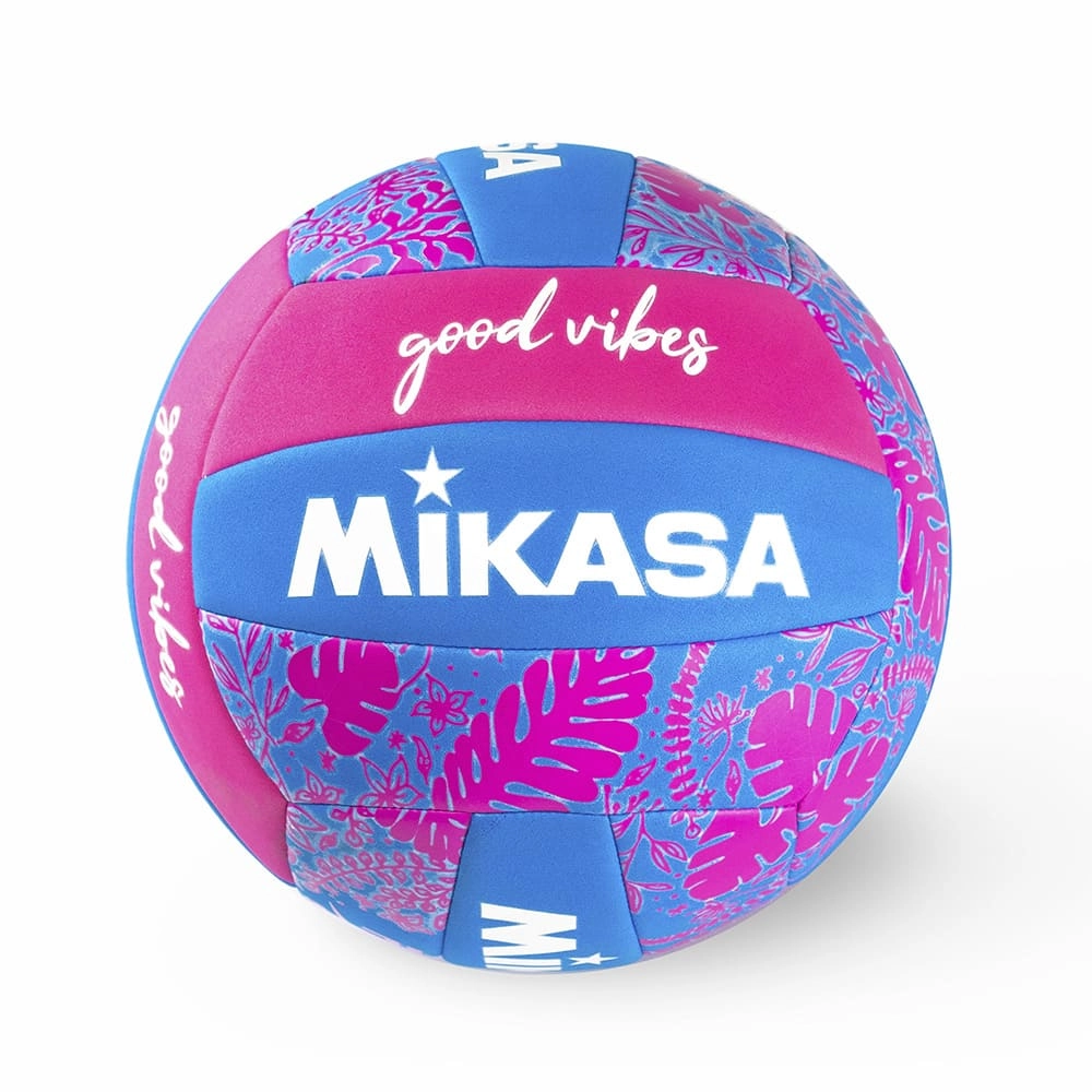 Imagem do produto Bola de V&ocirc;lei de Praia Good Vibes BV354TV Mikasa Azul / Rosa